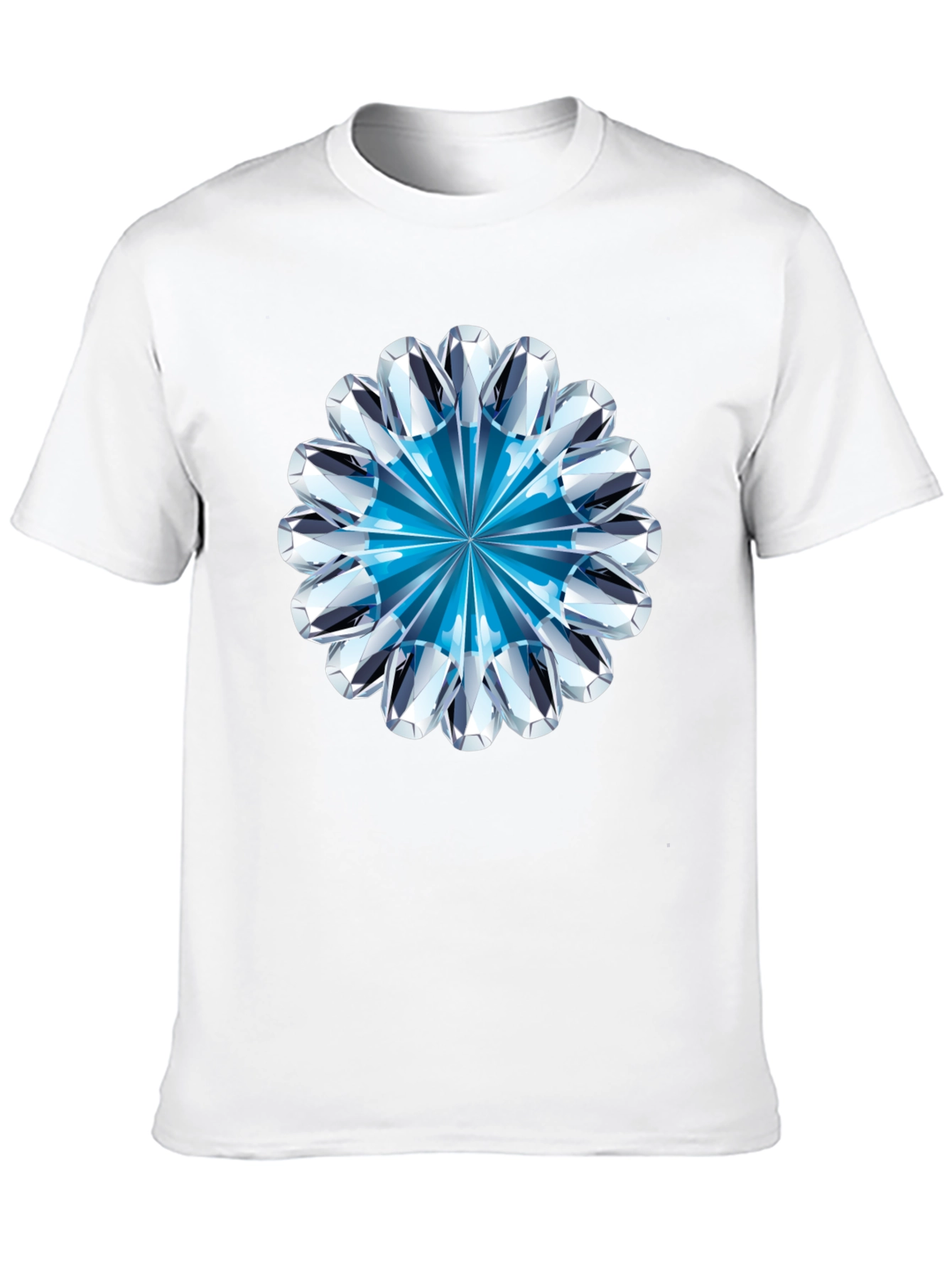 Diamond Flower Graphic Black T-Shirt