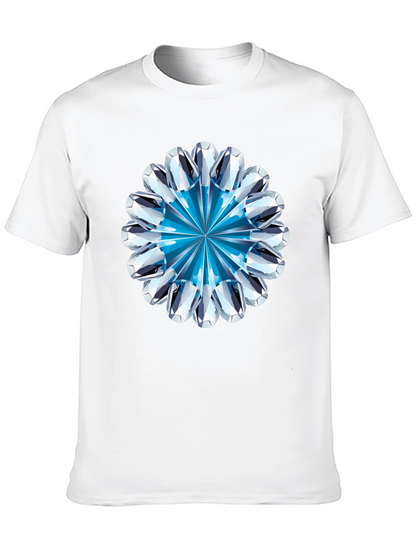 Diamond Flower Graphic Black T-Shirt