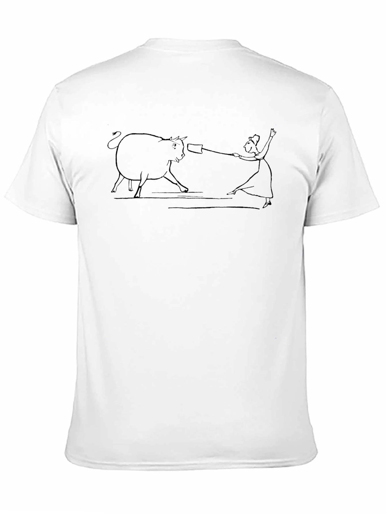 Line Art Bull & Matador Black T-Shirt
