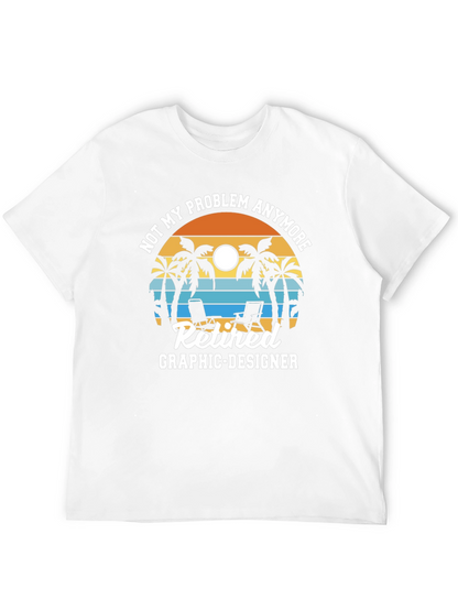 Retired Graphic Designer T-Shirt - Beach Sunset Design