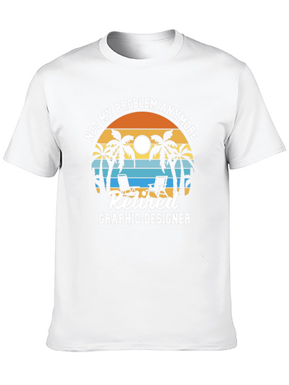 Retired Graphic Designer T-Shirt - Beach Sunset Design