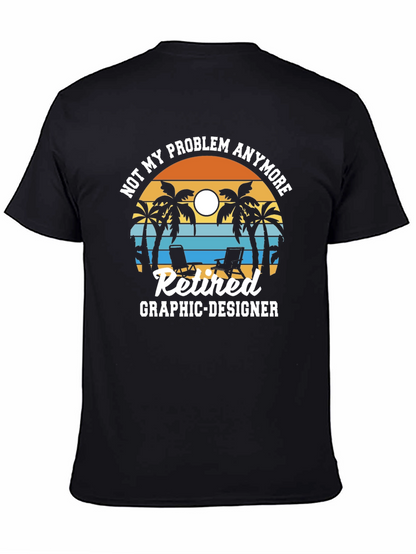Retired Graphic Designer T-Shirt - Beach Sunset Design