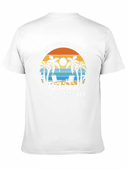 Retired Graphic Designer T-Shirt - Beach Sunset Design