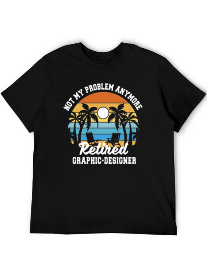 Retired Graphic Designer T-Shirt - Beach Sunset Design