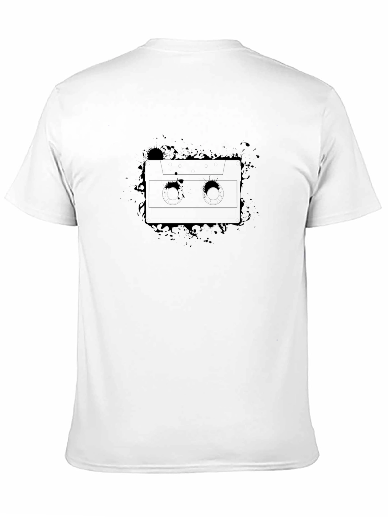 Mens Black Cassette Tape Graphic T-Shirt