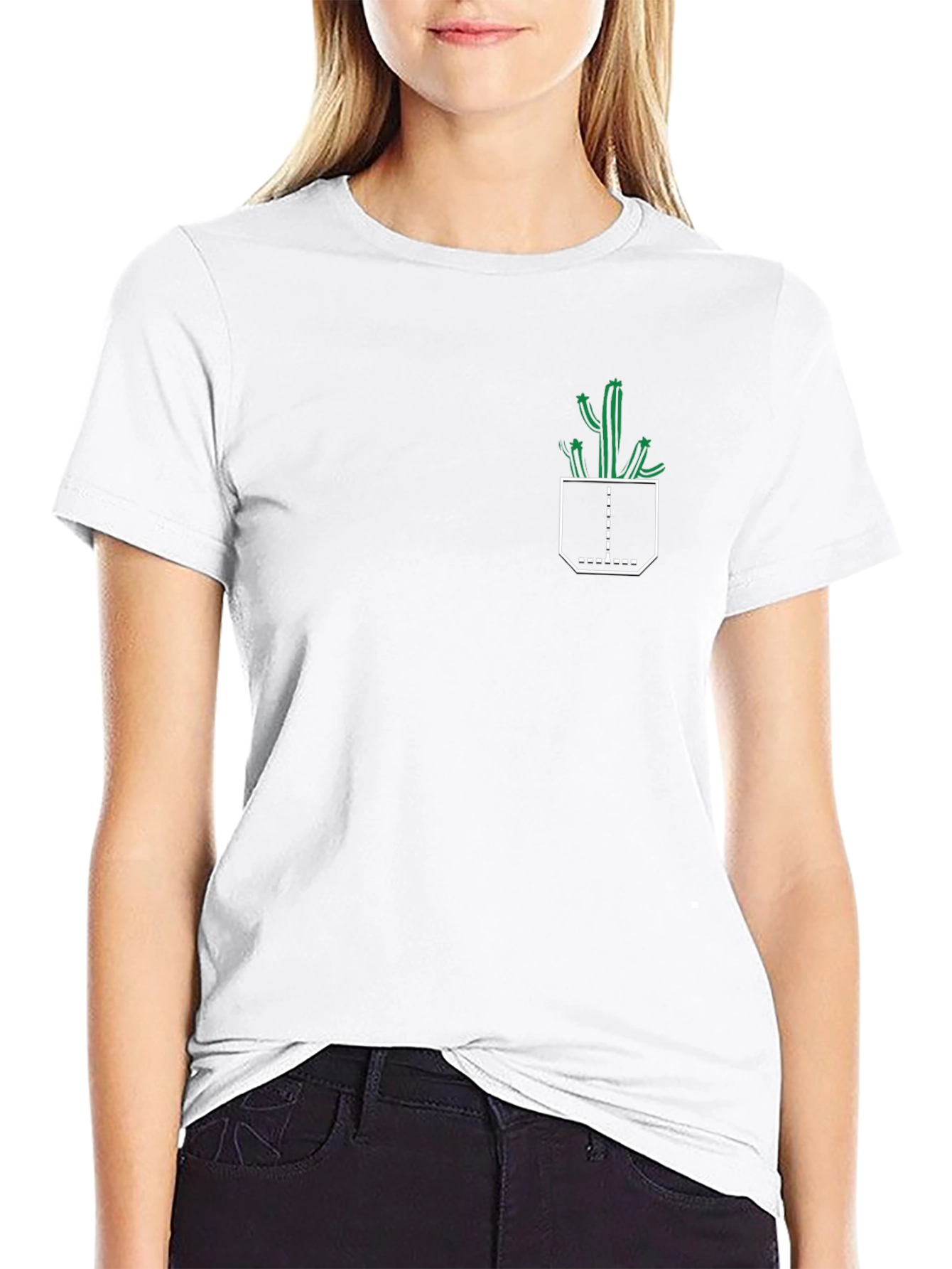 Cactus Pocket Black T-Shirt
