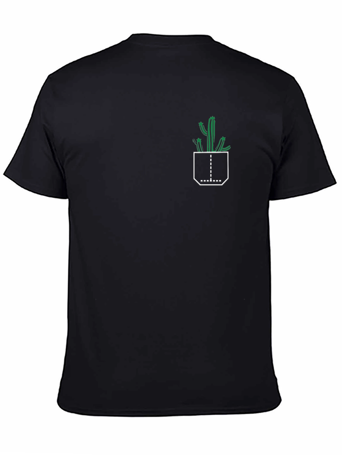 Cactus Pocket Black T-Shirt