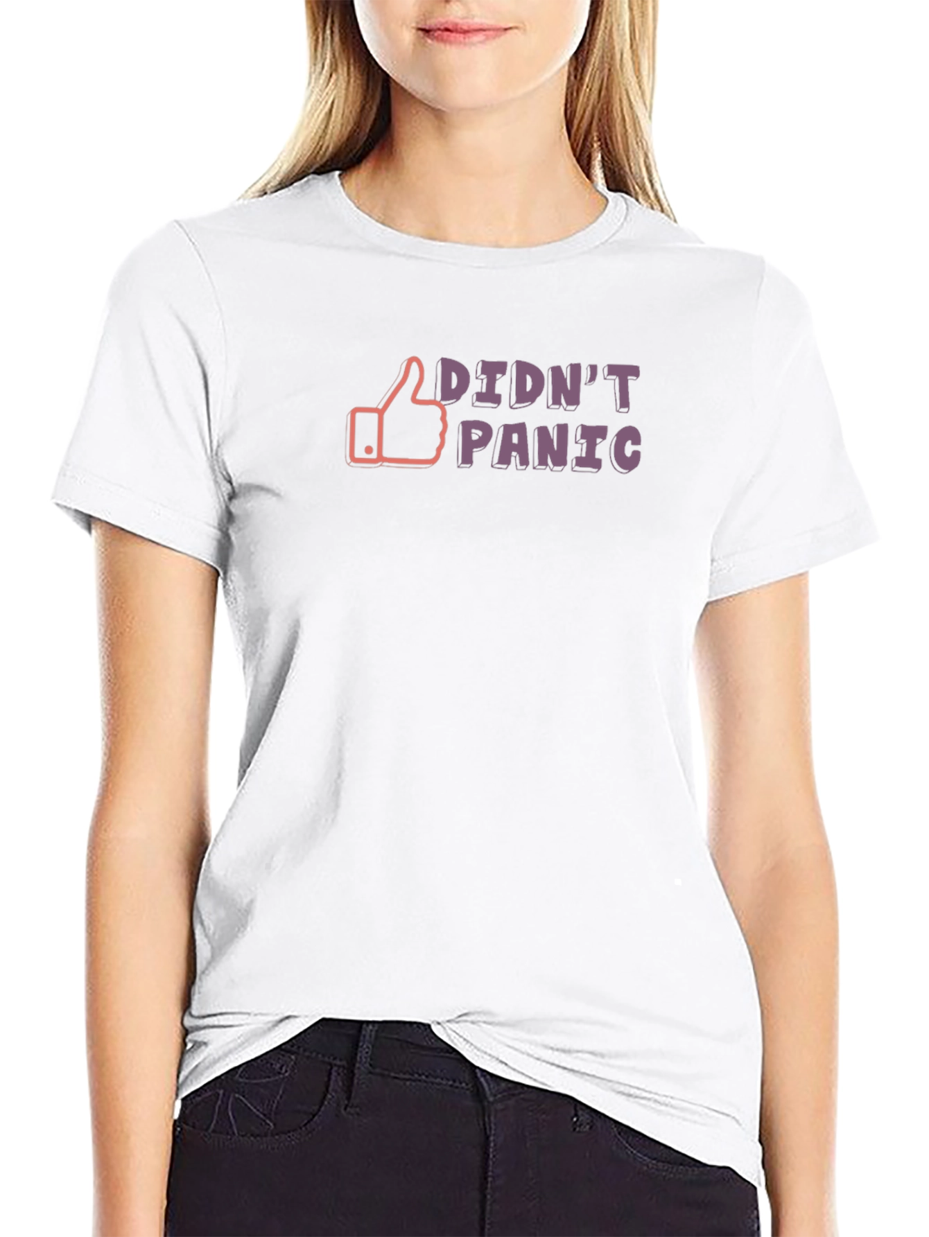 Didnt Panic Graphic Tee - Black Casual T-Shirt