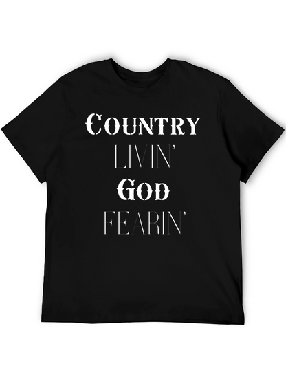 Country Livin God Fearin Graphic Tee - Black