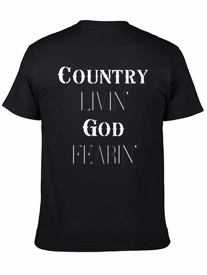Country Livin God Fearin Graphic Tee - Black