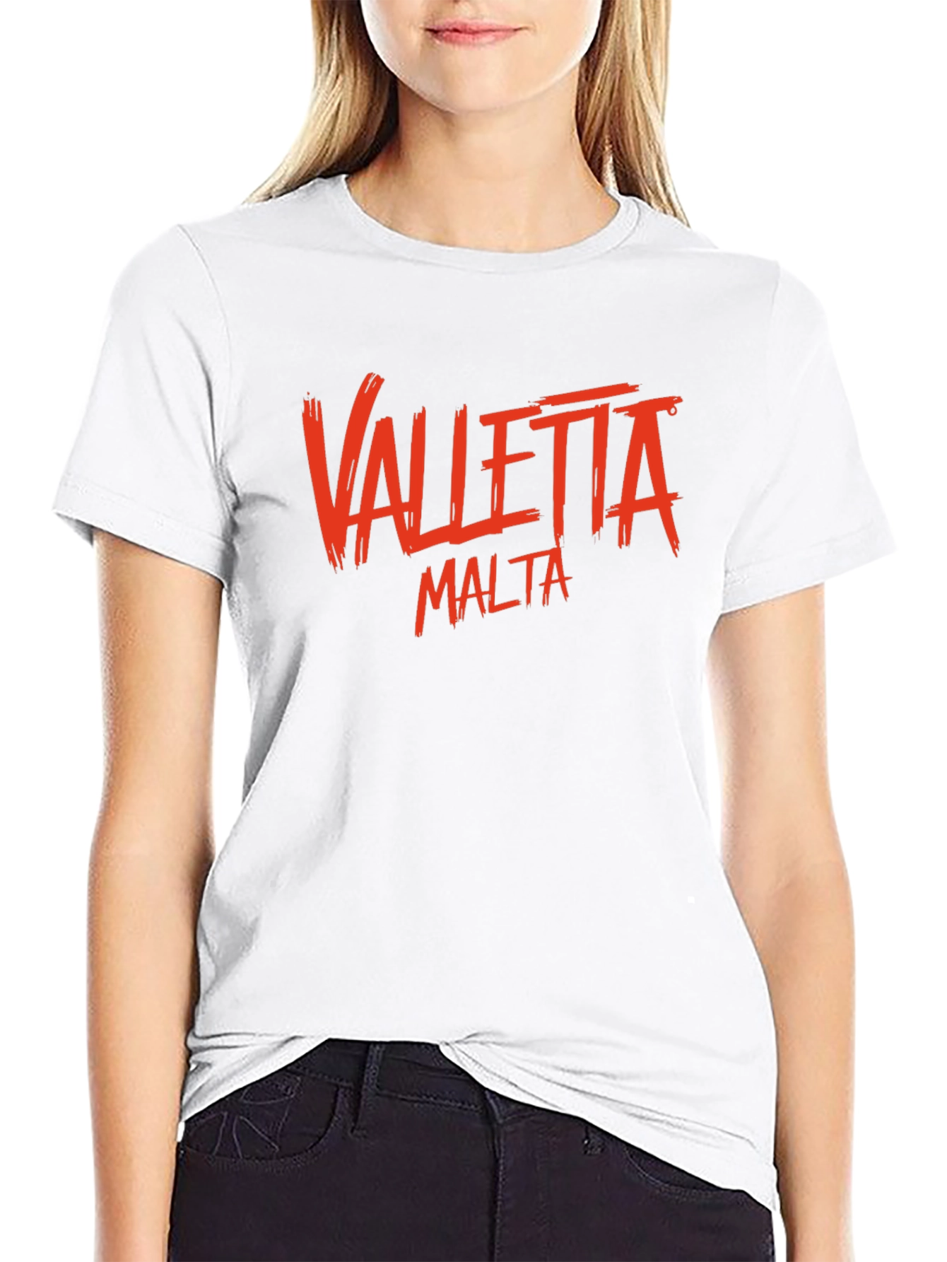Valletta Malta Graphic T-Shirt - Black Crew Neck Tee