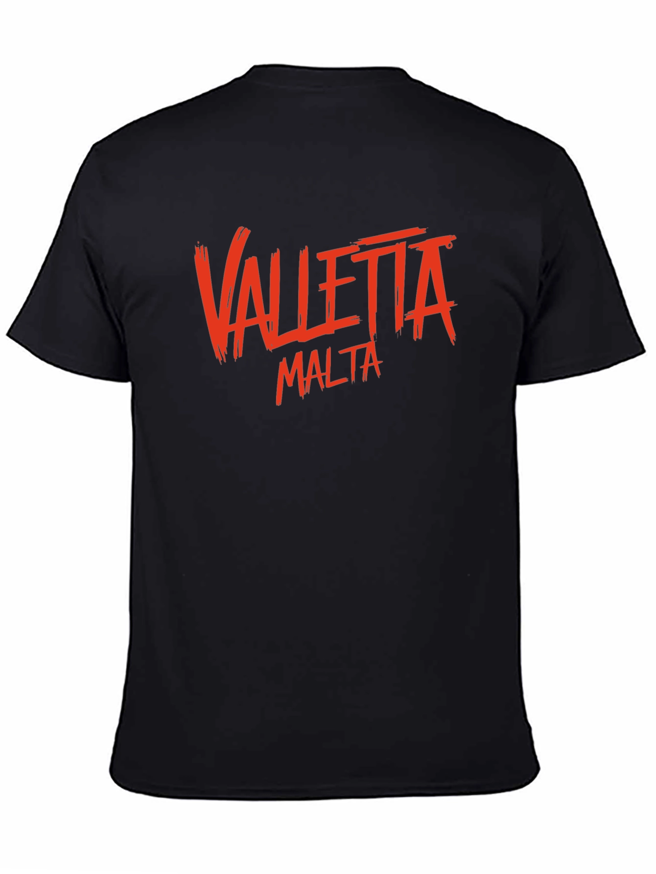 Valletta Malta Graphic T-Shirt - Black Crew Neck Tee
