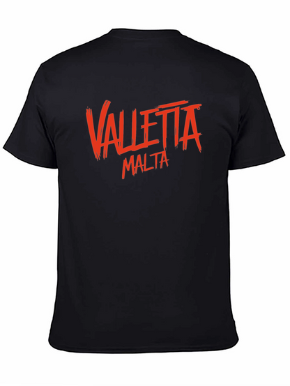 Valletta Malta Graphic T-Shirt - Black Crew Neck Tee