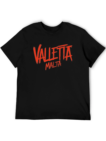 Valletta Malta Graphic T-Shirt - Black Crew Neck Tee