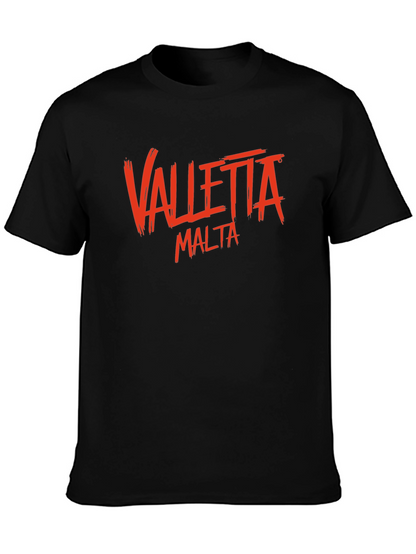 Valletta Malta Graphic T-Shirt - Black Crew Neck Tee