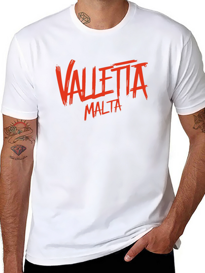 Valletta Malta Graphic T-Shirt - Black Crew Neck Tee