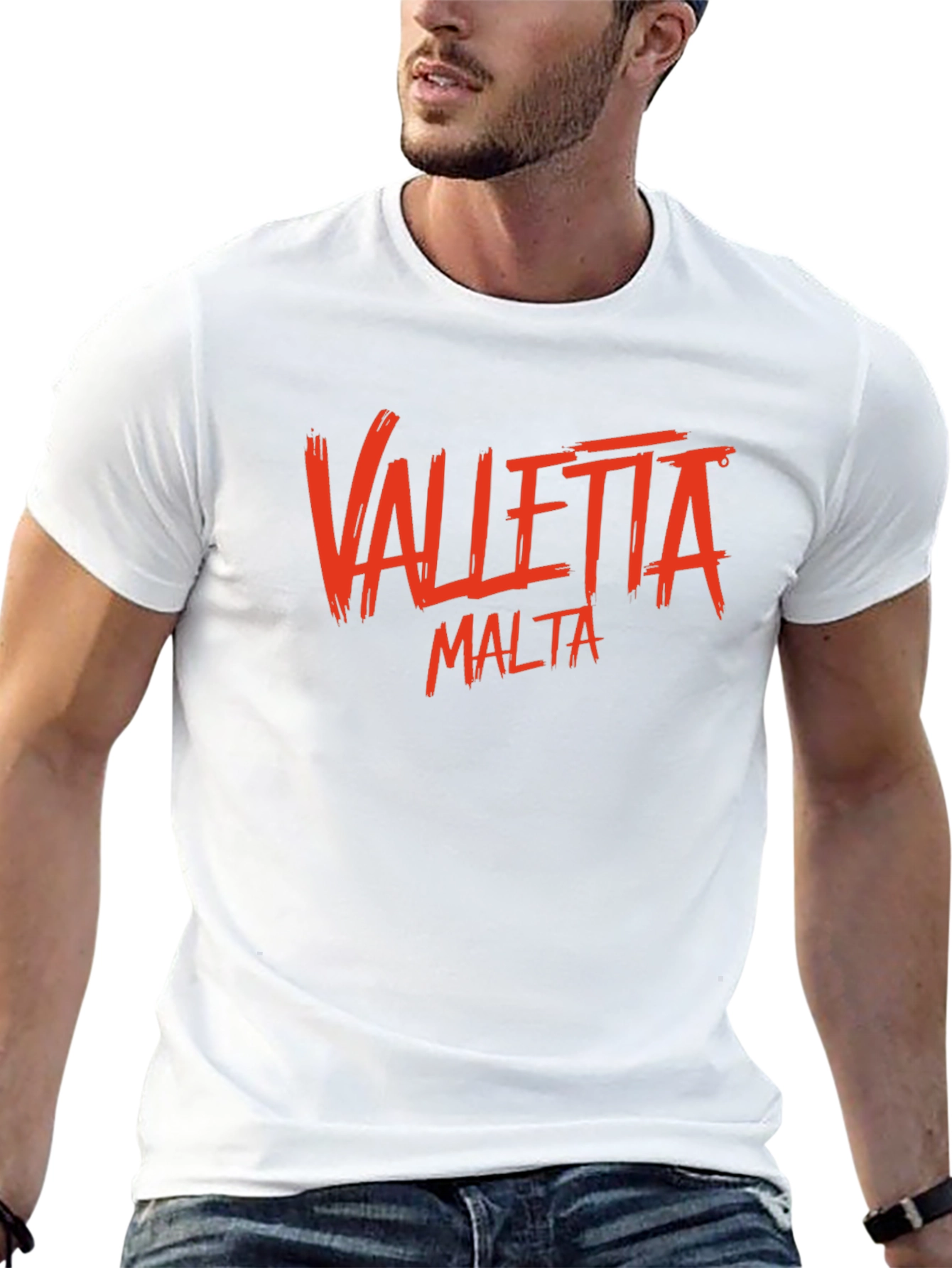 Valletta Malta Graphic T-Shirt - Black Crew Neck Tee