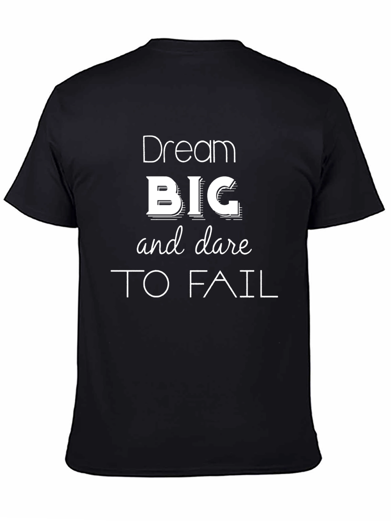 Dream Big Graphic Print Black Tee