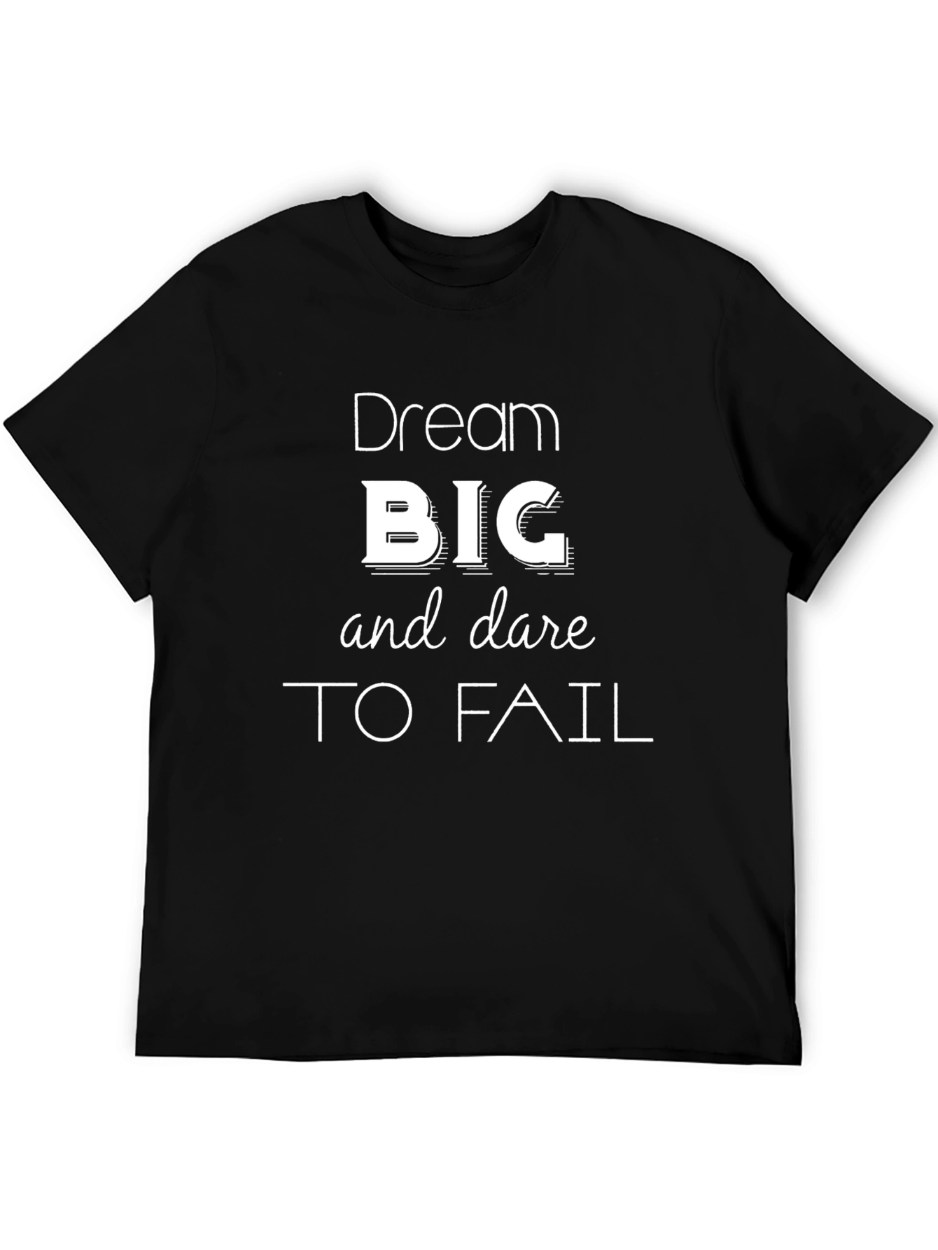 Dream Big Graphic Print Black Tee