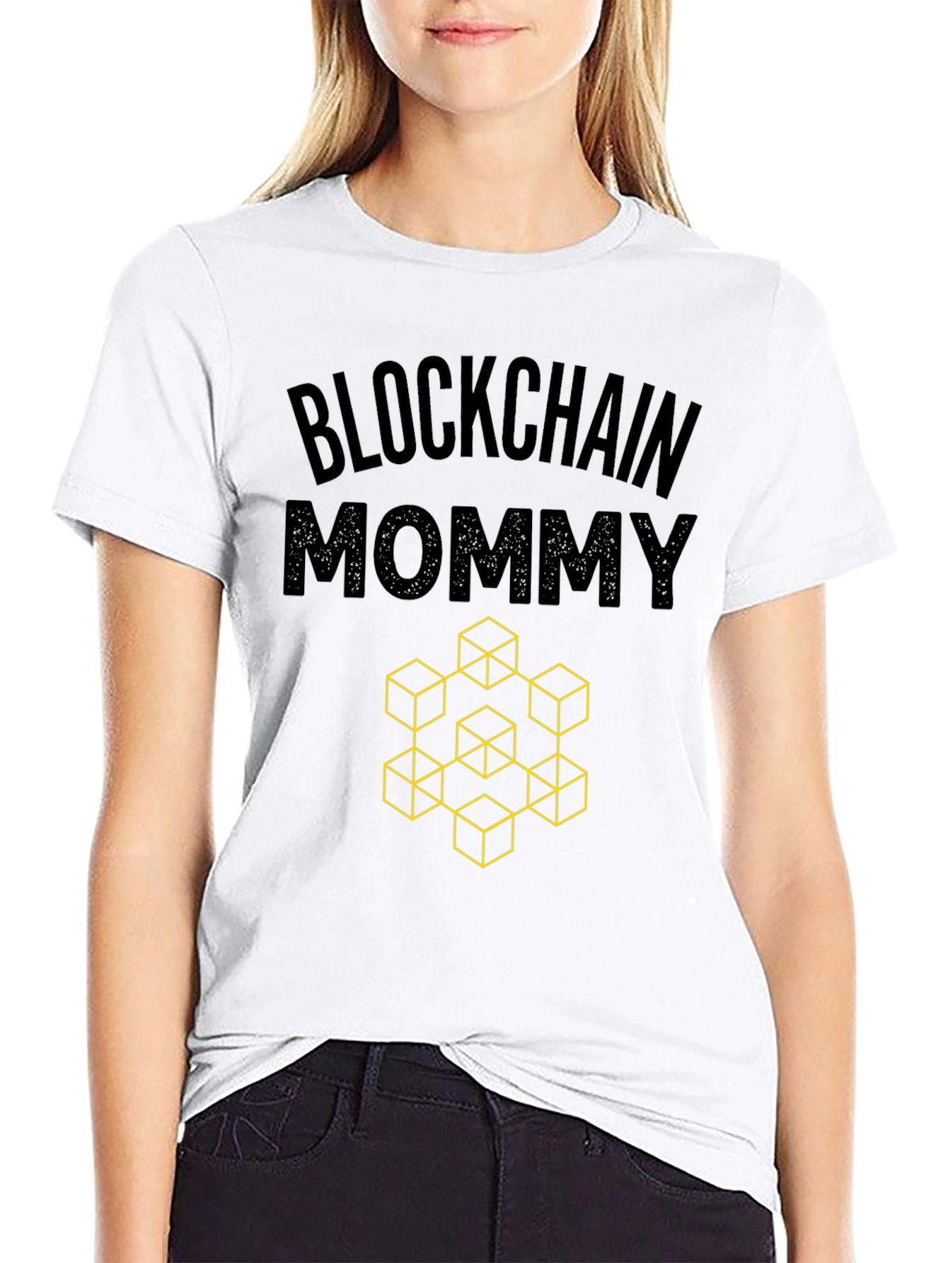 Blockchain Mommy Graphic Tee - Crypto Enthusiast Shirt