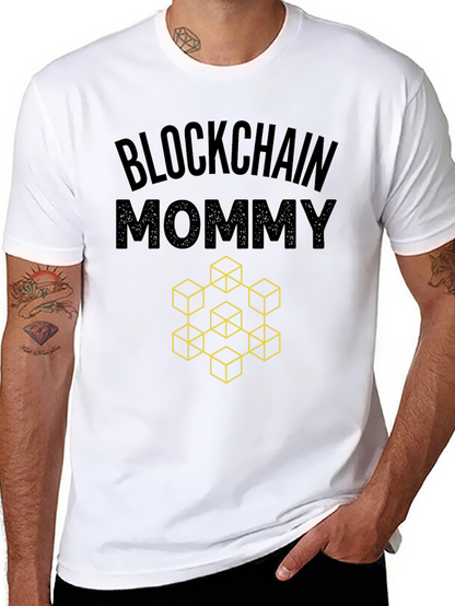 Blockchain Mommy Graphic Tee - Crypto Enthusiast Shirt