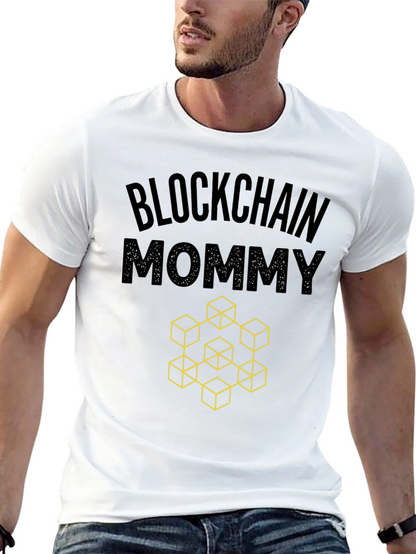 Blockchain Mommy Graphic Tee - Crypto Enthusiast Shirt