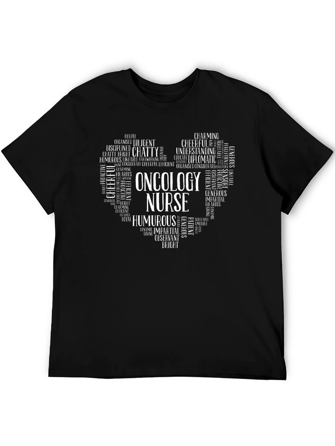 Oncology Nurse Word Art Heart T-Shirt