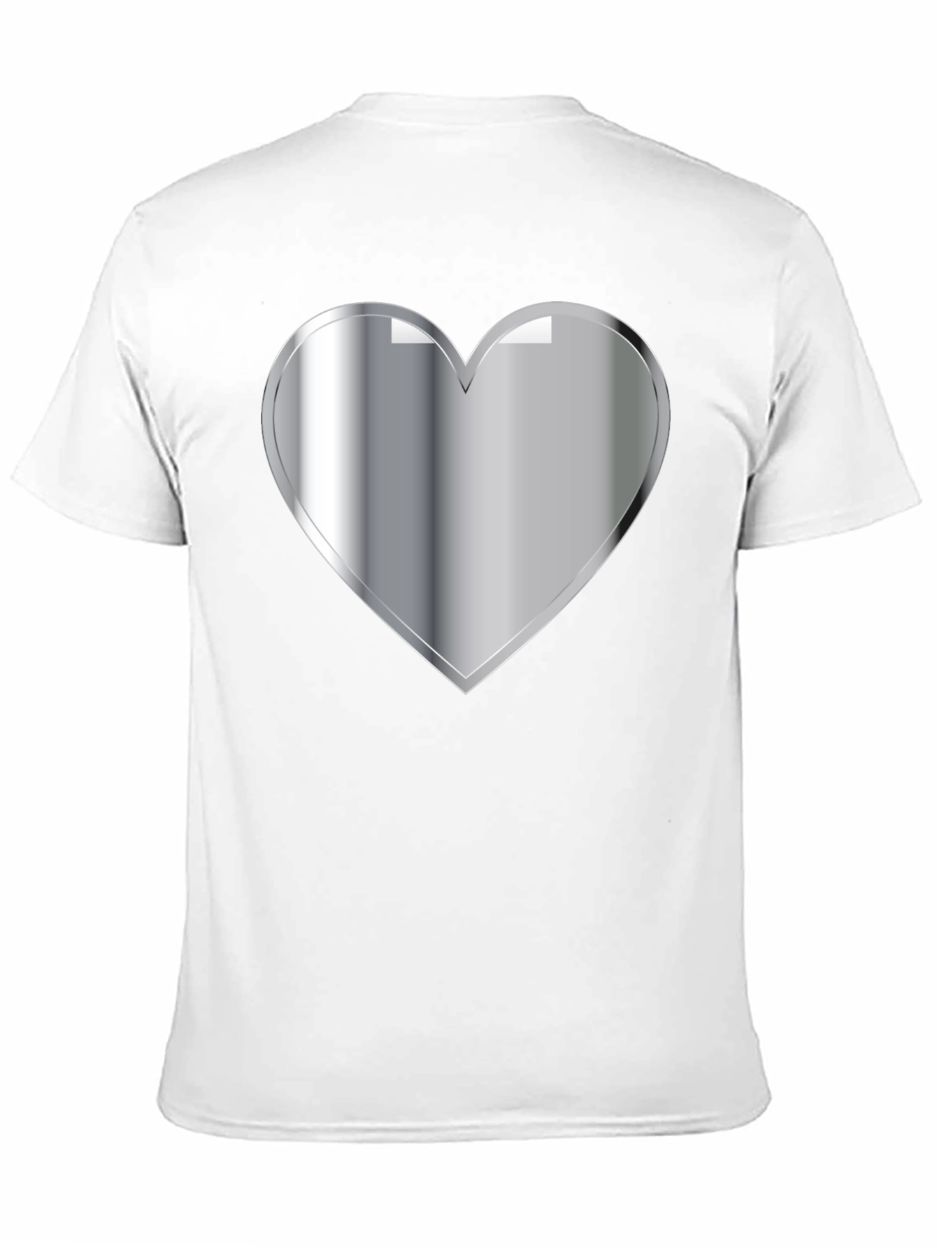 Silver Heart Graphic Black T-Shirt