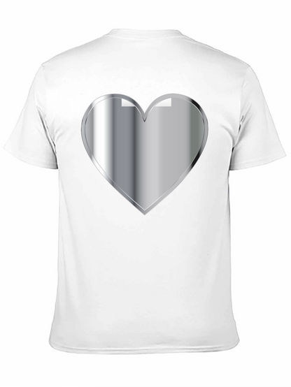 Silver Heart Graphic Black T-Shirt