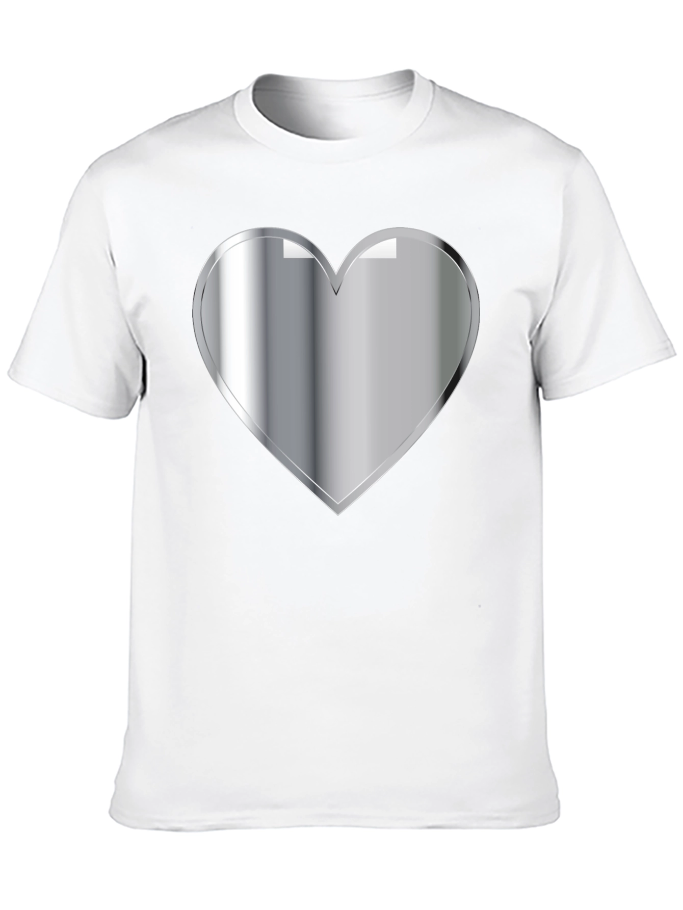 Silver Heart Graphic Black T-Shirt