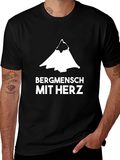 Bergmensch Mit Herz T-Shirt - Mountain Lover Tee