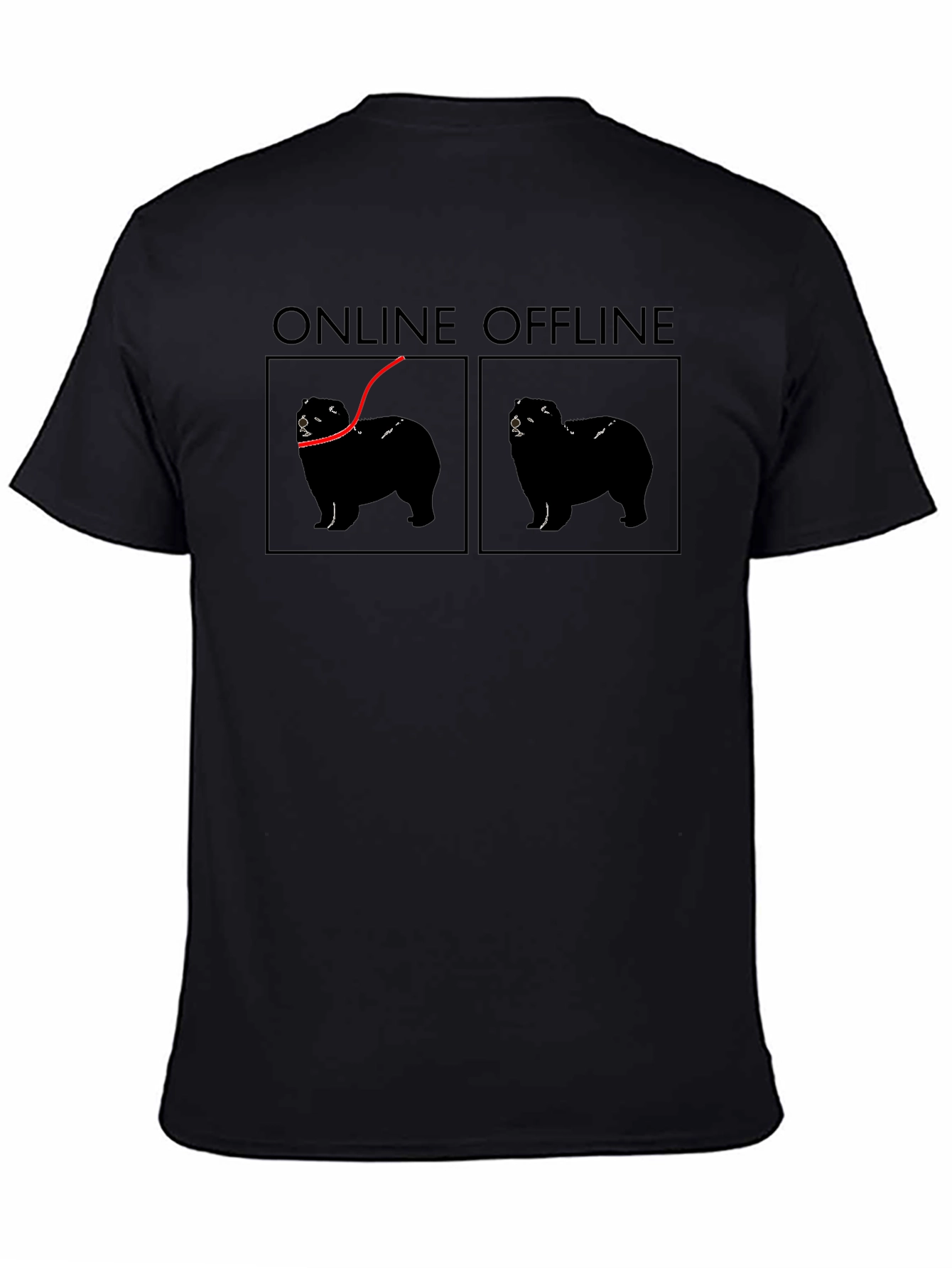 Online Offline Dog Graphic T-Shirt