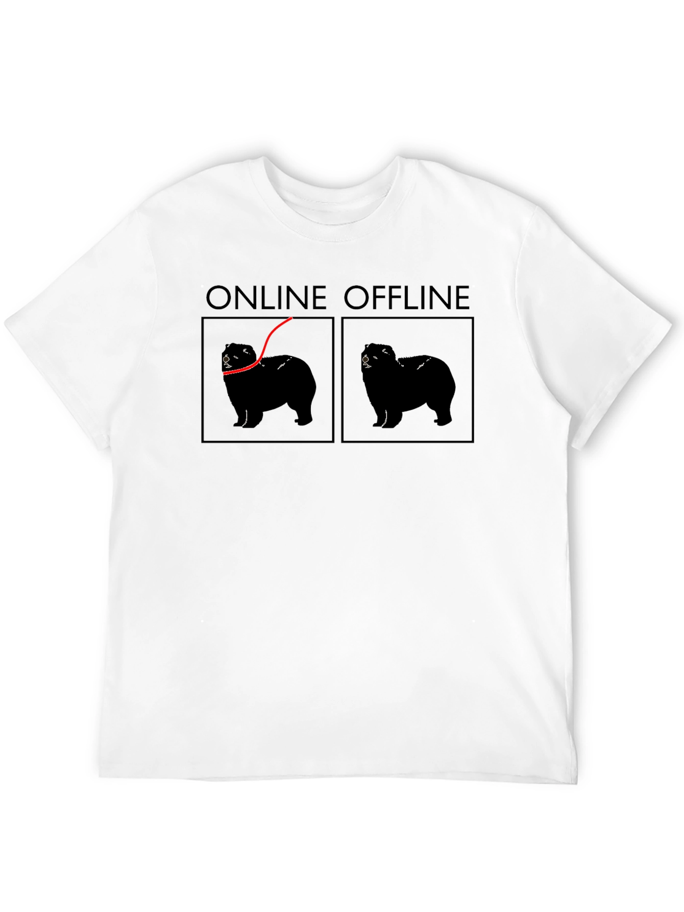 Online Offline Dog Graphic T-Shirt