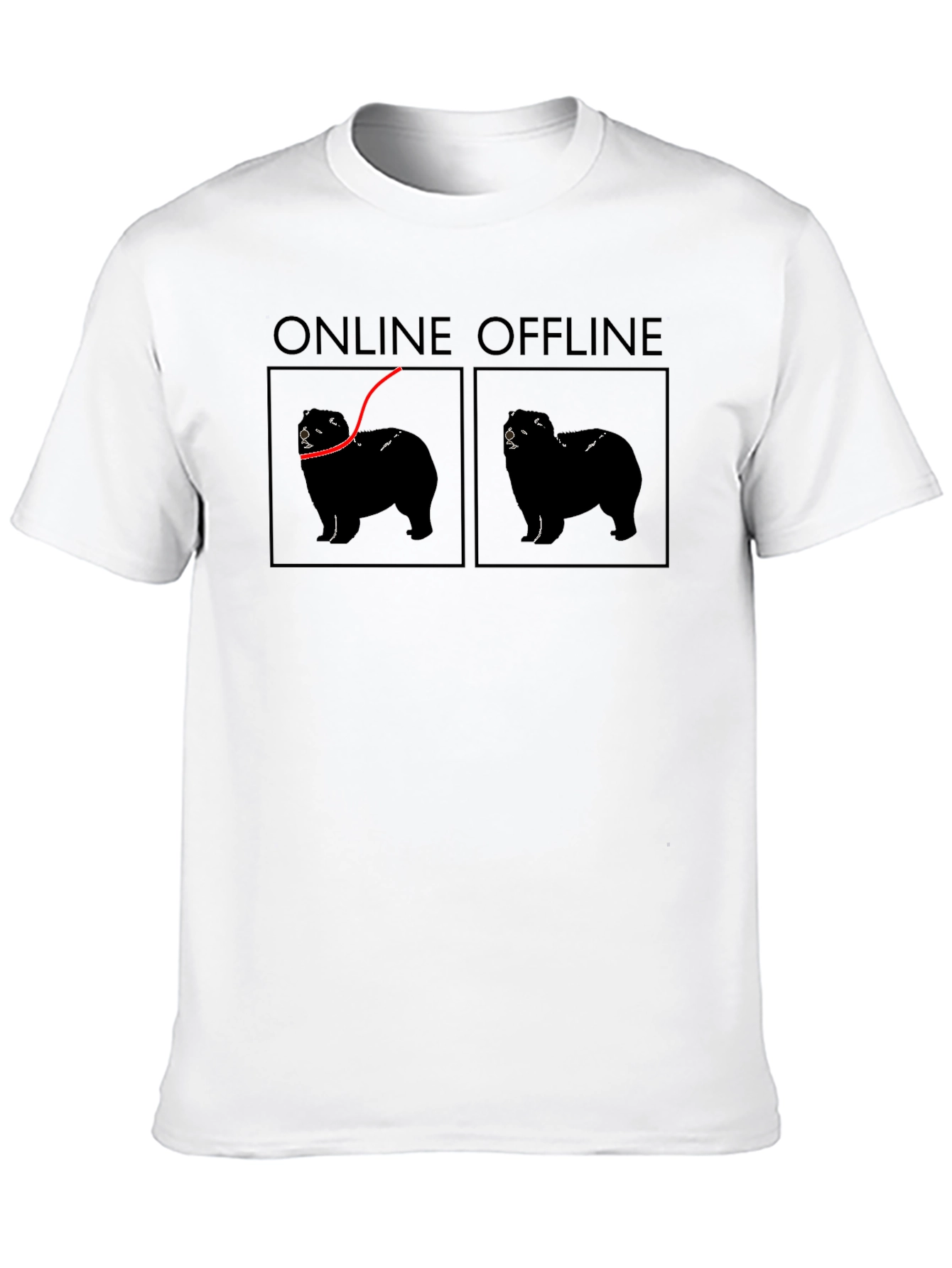 Online Offline Dog Graphic T-Shirt