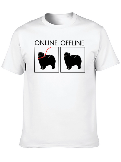 Online Offline Dog Graphic T-Shirt