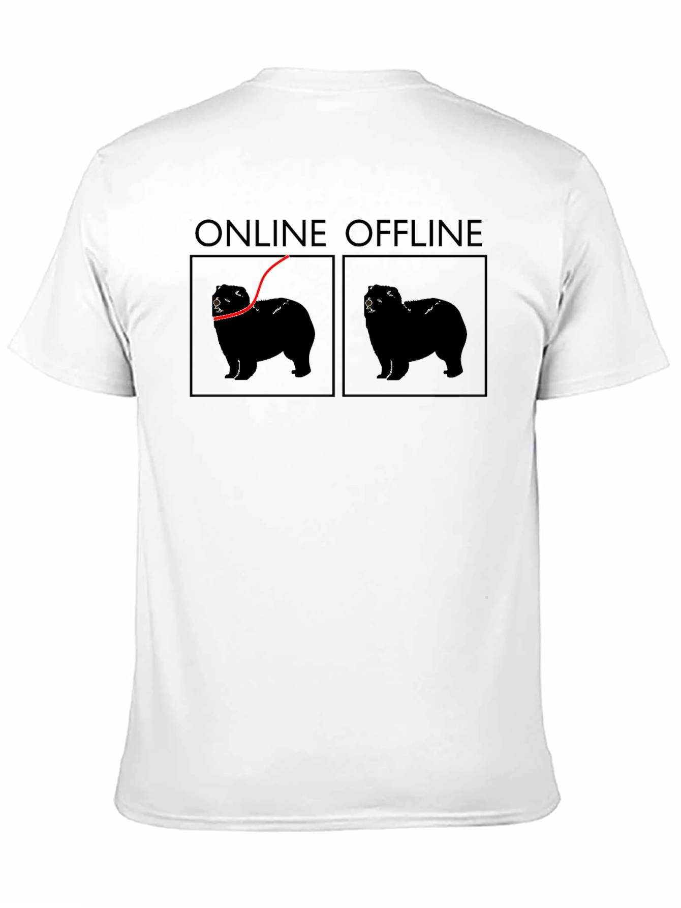 Online Offline Dog Graphic T-Shirt