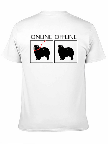 Online Offline Dog Graphic T-Shirt
