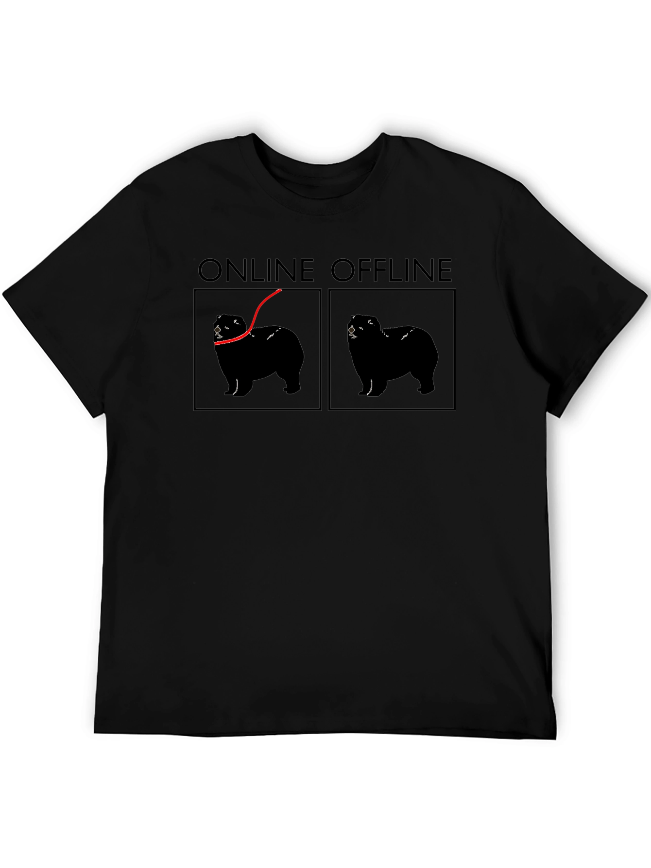 Online Offline Dog Graphic T-Shirt