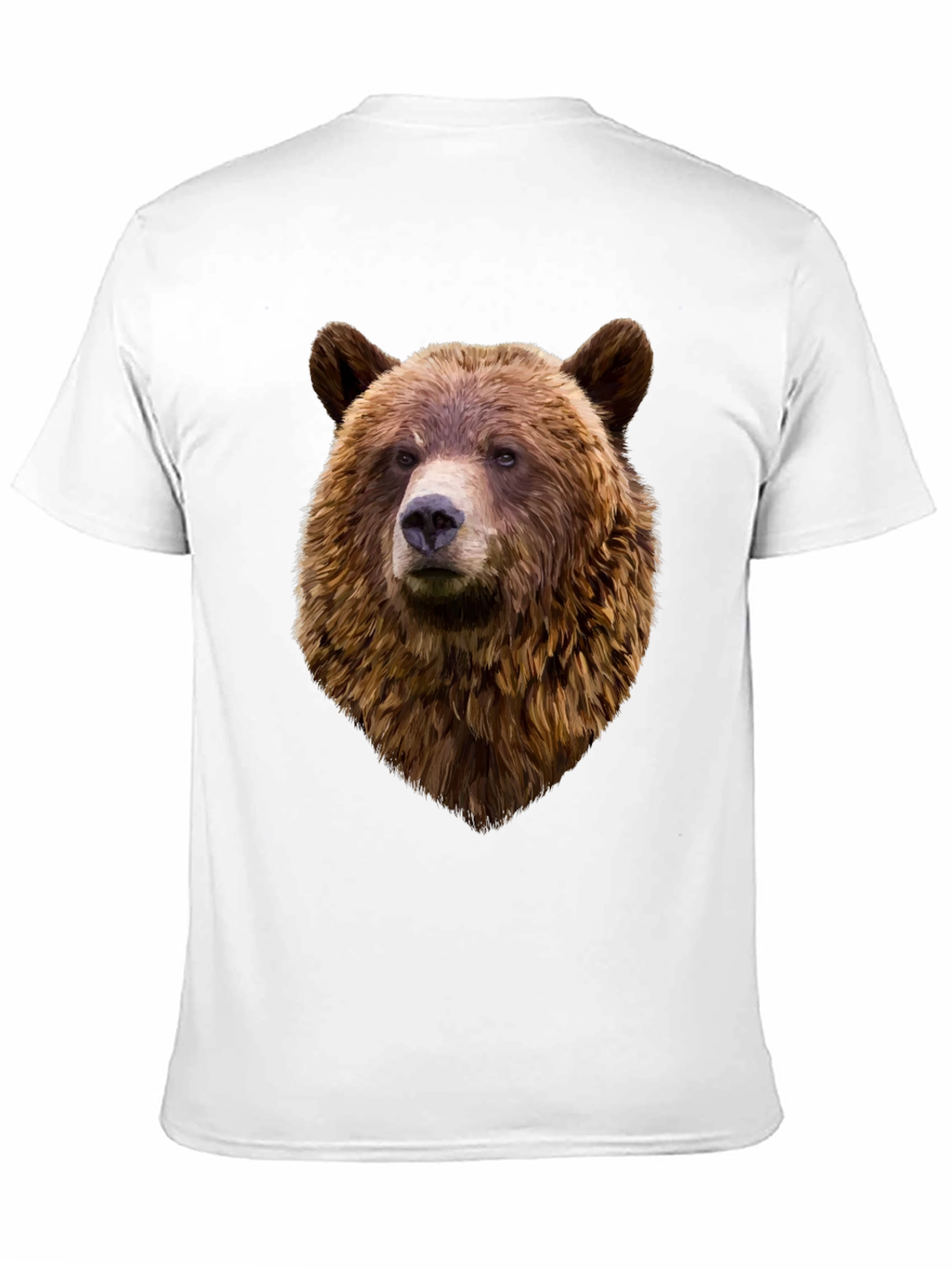 Mens Black Bear Head Graphic T-Shirt