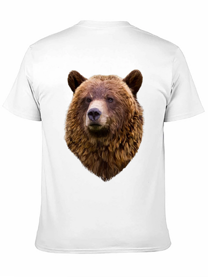 Mens Black Bear Head Graphic T-Shirt