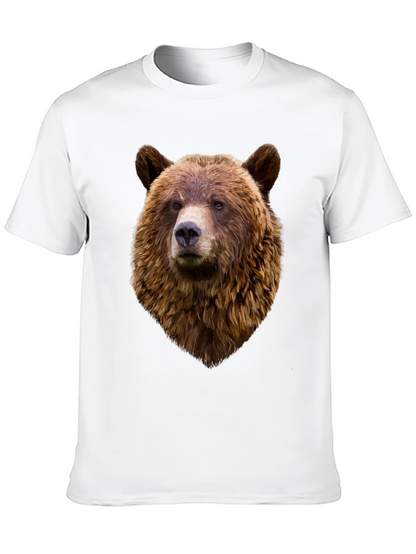 Mens Black Bear Head Graphic T-Shirt