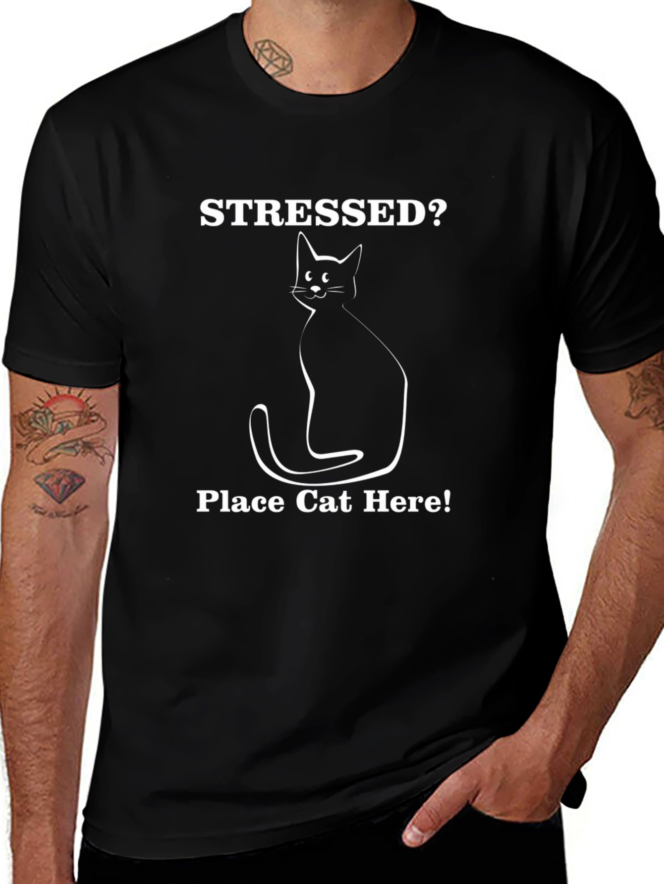 Stressed? Place Cat Here T-Shirt