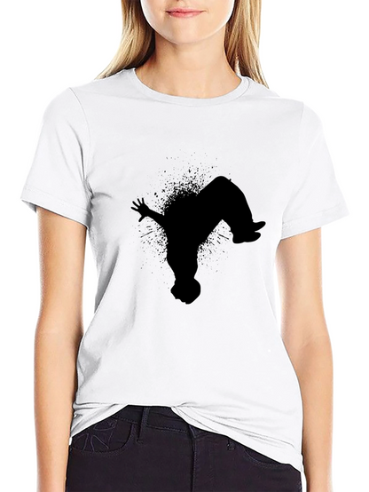 Black T-Shirt with Silhouette Design