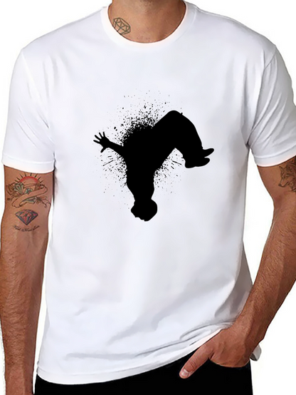 Black T-Shirt with Silhouette Design