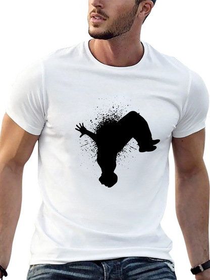 Black T-Shirt with Silhouette Design