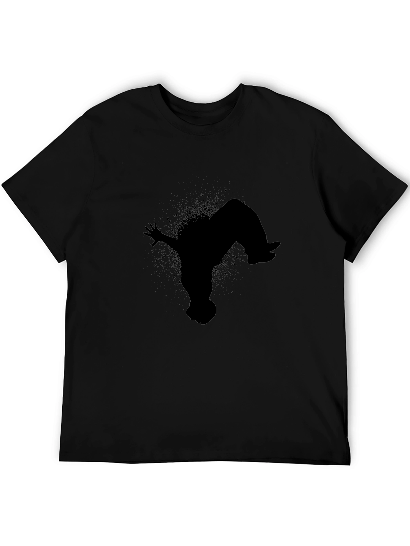 Black T-Shirt with Silhouette Design