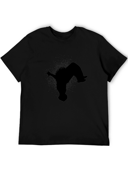 Black T-Shirt with Silhouette Design