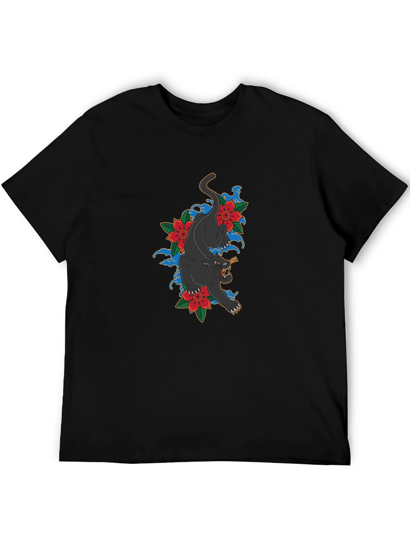 Black Panther Floral T-Shirt - Stylish Graphic Tee