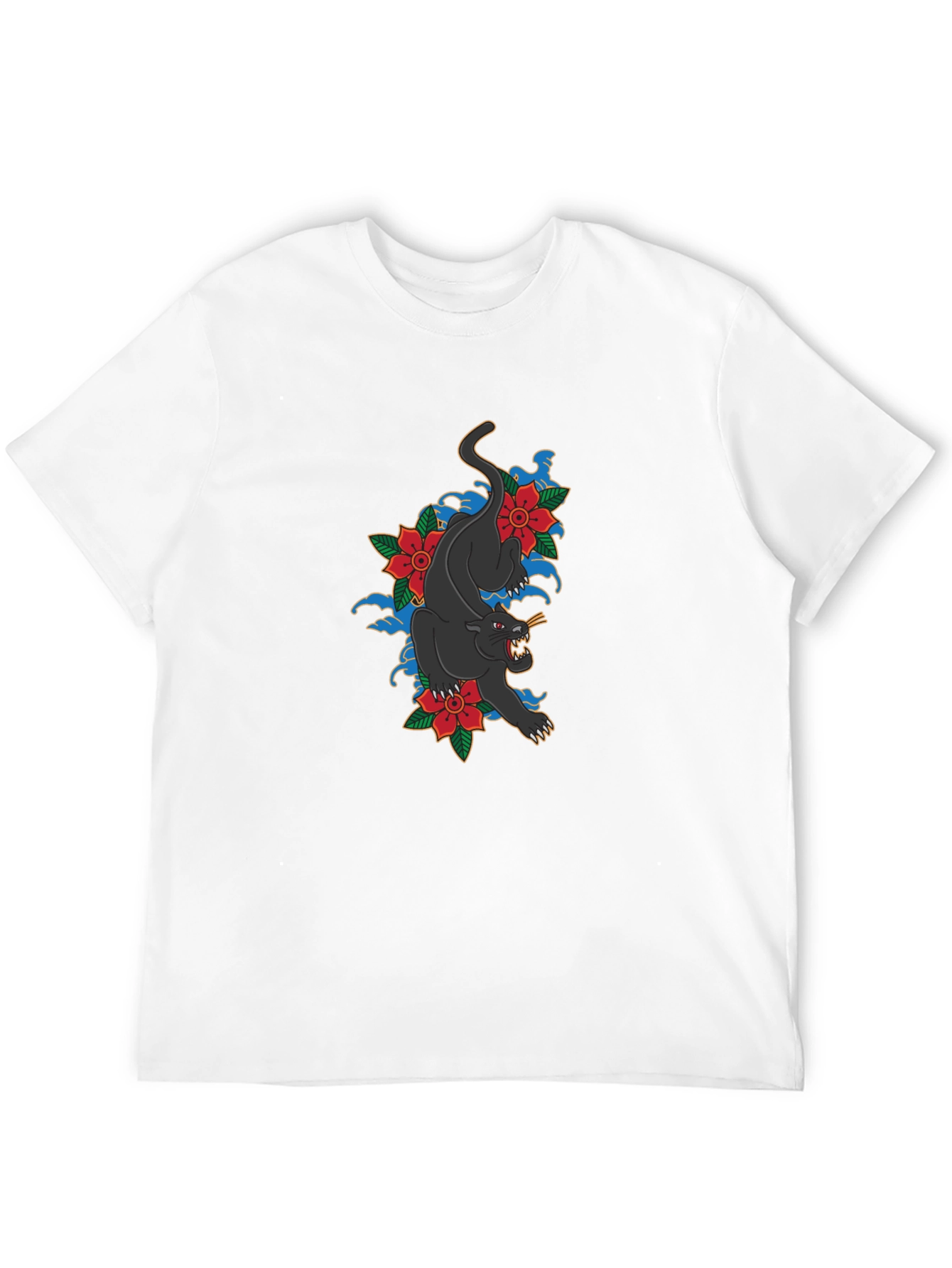 Black Panther Floral T-Shirt - Stylish Graphic Tee