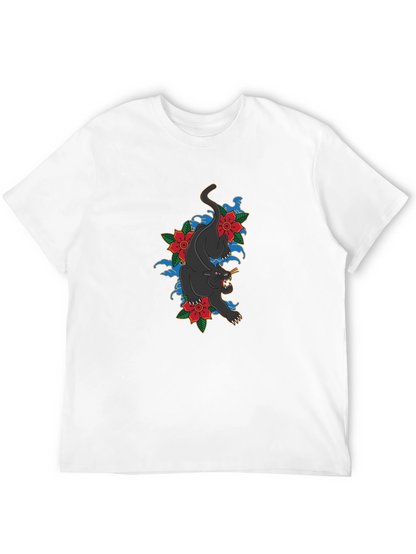 Black Panther Floral T-Shirt - Stylish Graphic Tee